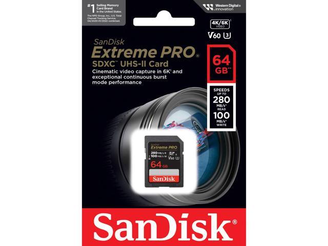 SanDisk 64GB Extreme PRO UHS-II V60 SDXC Memory Card