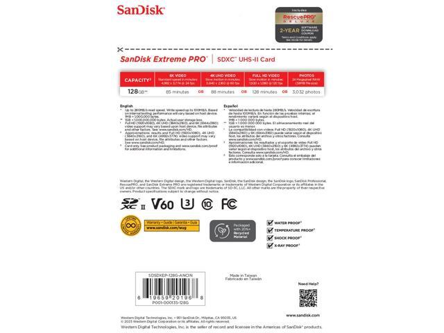 SanDisk - Extreme Pro 128GB SDXC UHS-II V60 Memory Card - image 6