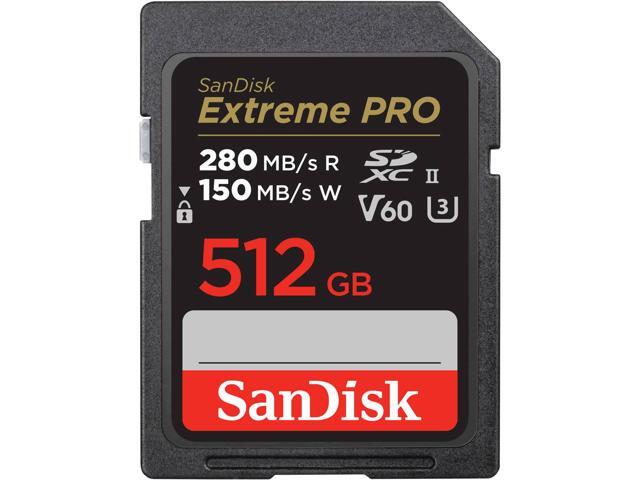 SanDisk SDXC Extreme PRO 280MB/s UHS-II Flash Memory Card 512GB