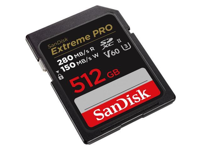 SanDisk SDXC Extreme PRO 280MB/s UHS-II Flash Memory Card 512GB