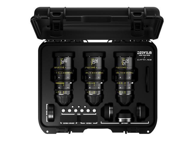 DZOFILM Catta Ace Cine 3-Lens Bundle with 18-35mm, 35-80mm, 70-135mm T2.9 Lens for PL Mount and Canon EF, Black