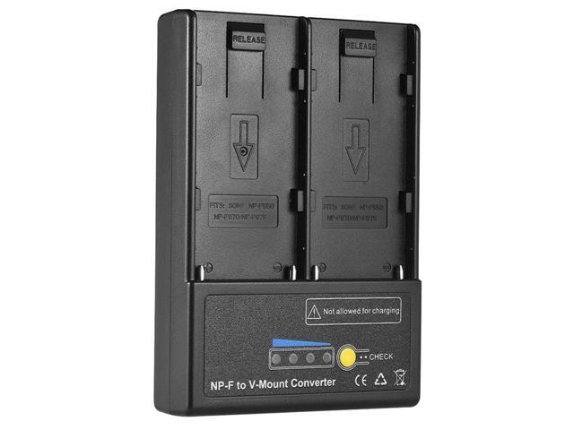 AndyCine Dual NP-F to V-Mount Adapter Plate for Monitor and Light Panel with Capacity Indicator