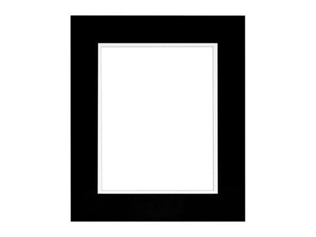 Framatic Metro Seamless 5x7' MDF Frame Matted for a 5x7' Photograph, Black