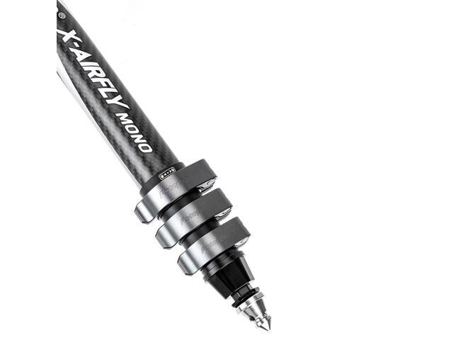 FotoPro X-AIRFLY Mono 4-Section Carbon Fiber 3-In-1 Monopod, Gray