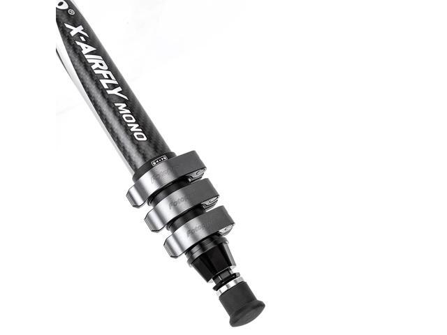 FotoPro X-AIRFLY Mono 4-Section Carbon Fiber 3-In-1 Monopod, Gray