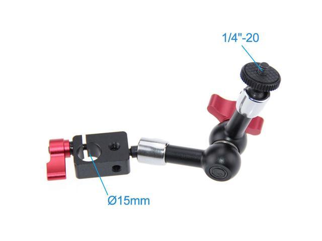 CAMVATE 15mm Rod Clamp Cold Shoe Mount for Video Camera DSLR Rig(Red)