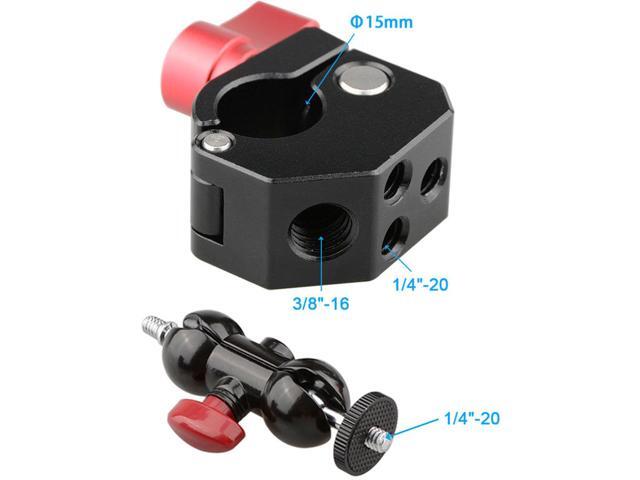 CAMVATE 15mm Quick Release Rod Clamp with Double Ball Head Mount #C1705