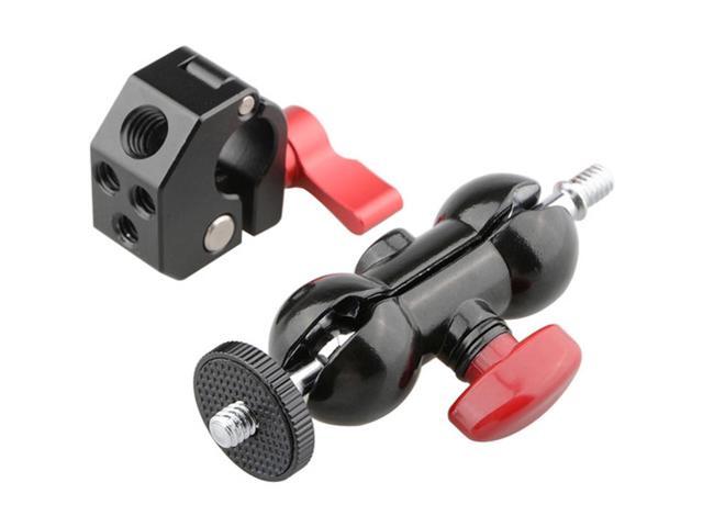 CAMVATE 15mm Quick Release Rod Clamp with Double Ball Head Mount #C1705
