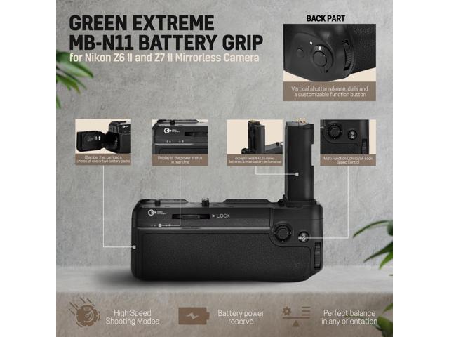 Green Extreme MB-N11 Battery Grip for Nikon Z6 II and Z7 II Mirrorless Camera