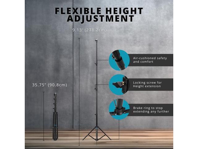 Flashpoint Pro Heavy-Duty Air-Cushioned Auto Light Stand (9')