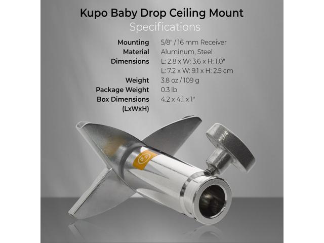 Flashpoint Baby Drop Ceiling Mount, Baby 5/8' Receiver