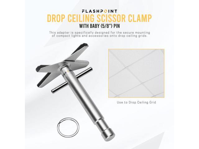 Flashpoint Drop Ceiling Scissor Clamp with Baby (5/8') Pin