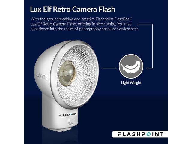 Flashpoint FlashBack Lux Elf Retro Camera Flash, White