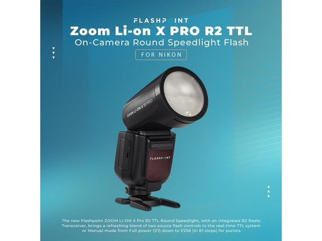 Flashpoint Zoom Li-on X PRO R2 TTL On-Camera Round Speedlight Flash for Nikon (Godox V1 Pro)