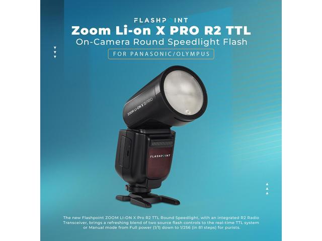 Flashpoint Zoom Li-on X PRO R2 TTL On-Camera Round Speedlight Flash for Panasonic & Olympus (Godox V1 Pro)