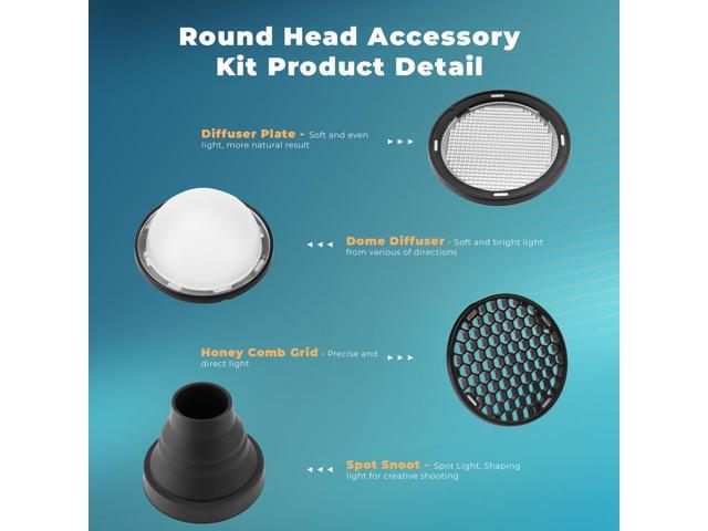 Flashpoint Zoom Li on X PRO R2 TTL On-Camera Round Speedlight Flash for Sony with Round Head Flash Accessory Kit