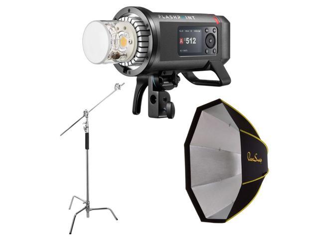 Flashpoint XPLOR 600PRO II TTL R2 600ws 2.4GHz Battery-Powered All-In-One Outdoor Flash Kit With Softbox and C-Stand