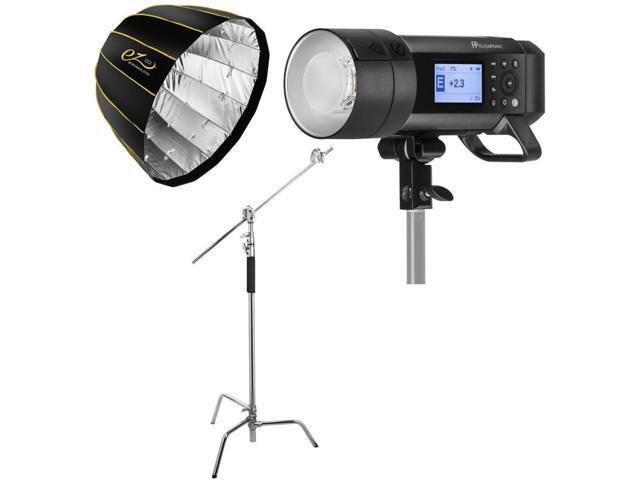 Flashpoint XPLOR 600PRO TTL Battery-Powered Monolight, Glow EZ Lock Deep Parabolic Quick Softbox 28in, Flashpoint Century Light Stand on Turtle...