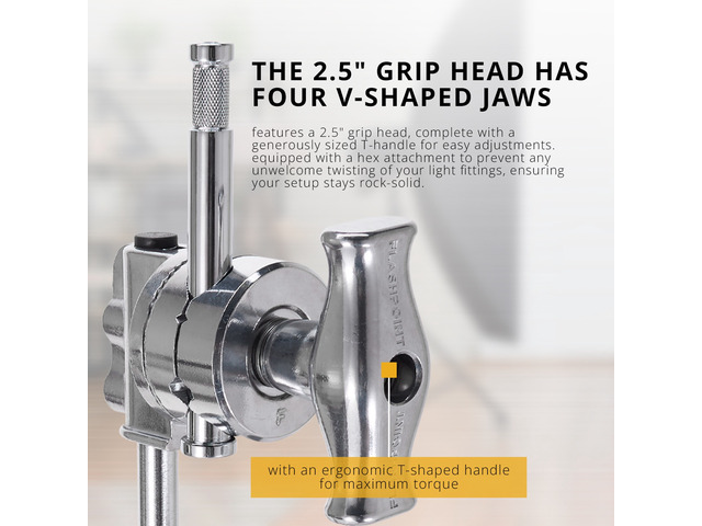 Flashpoint 40' Quick Release Turtle Base C-Stand Kit with 2.5' Grip Head & 40' Grip Arm (Chrome)
