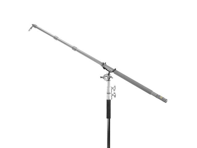 Flashpoint 10' C Light Stand on Turtle Base Kit, Chrome with 40' Grip Arm & 2 Gobo Heads and Baby Pin, Boom Pole Holder