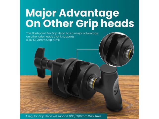 Flashpoint 2.5' Pro Grip Head for Lights and Accessories, Black