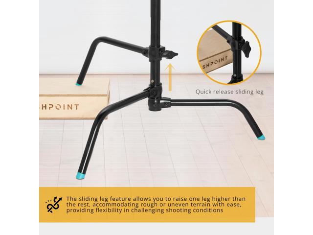 Flashpoint 40' Quick Sliding Leg C-Stand Kit with 2.5' Grip Head & 40' Grip Arm (Black)