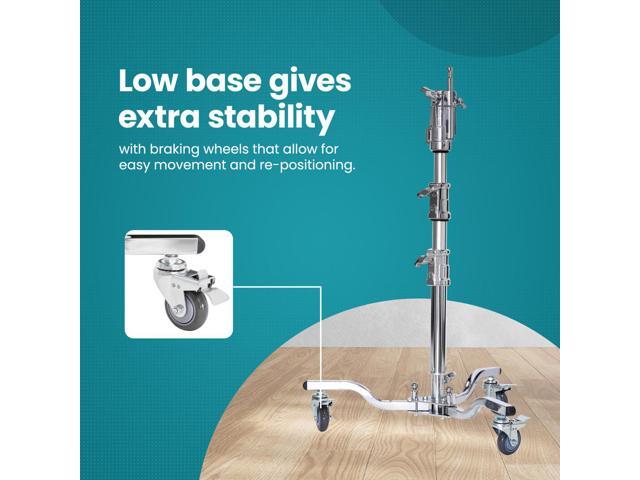 Flashpoint Flashpoint Heavy Duty 3.8ft Lowboy Steel Stand with Rolling Base and Combo Head, Max Load 44lb