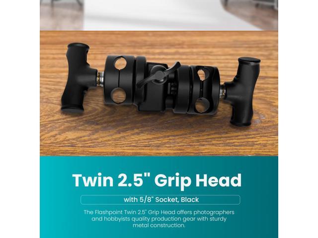 Flashpoint Twin 2.5' Grip Head with 5/8' Socket, Black