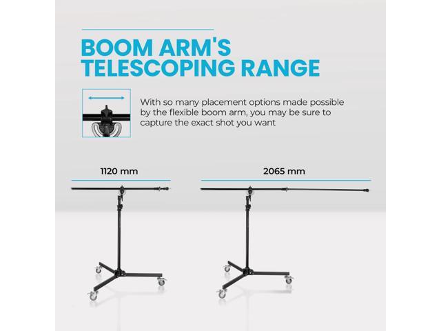 Flashpoint 12.8' Folding Wheeled Base Stand with Boom Arm