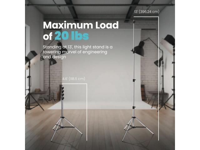 Flashpoint Pro Heavy-Duty Air-Cushioned Light Stand (Chrome, 13')