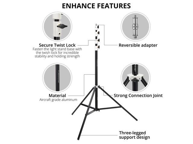 Flashpoint Pro Heavy-Duty Air-Cushioned Light Stand (White, 13')
