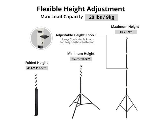 Flashpoint Pro Heavy-Duty Air-Cushioned Light Stand (White, 13')