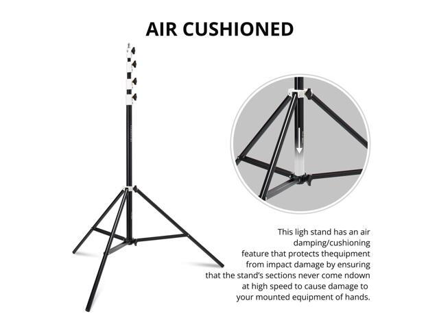 Flashpoint Pro Heavy-Duty Air-Cushioned Light Stand (White, 13')