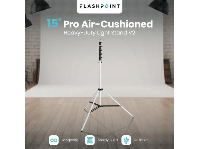 Flashpoint Pro Heavy-Duty Air-Cushioned Light Stand (Chrome, 15.7')