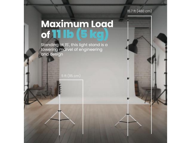 Flashpoint Pro Heavy-Duty Air-Cushioned Light Stand (Chrome, 15.7')