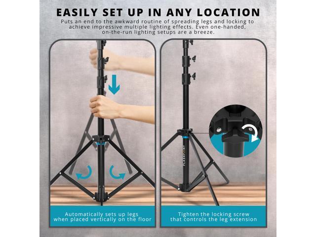 Flashpoint Pro Heavy-Duty Air-Cushioned Auto Light Stand (7')