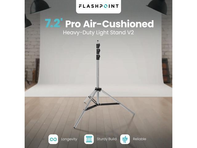 Flashpoint Pro Heavy-Duty Air-Cushioned Light Stand (Chrome, 7.2')
