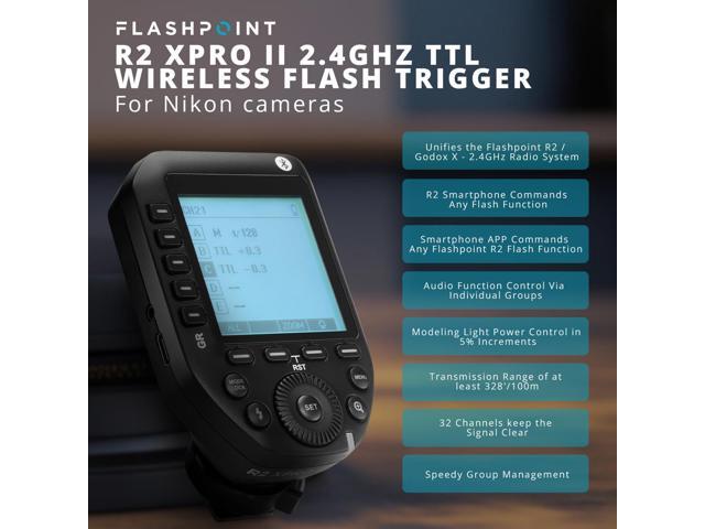 Flashpoint R2 XPro II TTL Wireless Flash Trigger for Nikon Cameras, Godox XProII-N