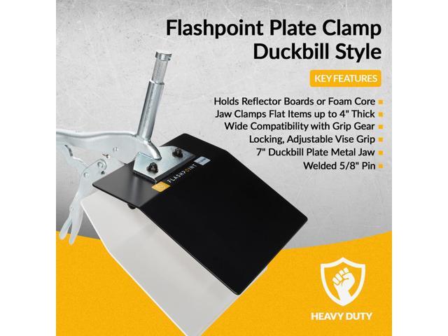 Flashpoint Duckbill Style Plate Clamp, Black/White