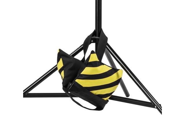 Flashpoint Empty Saddle Sandbag, Water-Resistant Cordura Nylon - (18 lb Capacity, Yellow & Black Stripes)