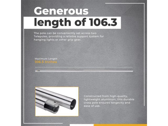 Flashpoint 9' Aluminum Cross Pole for Uncored Paper or Fabric Backgrounds
