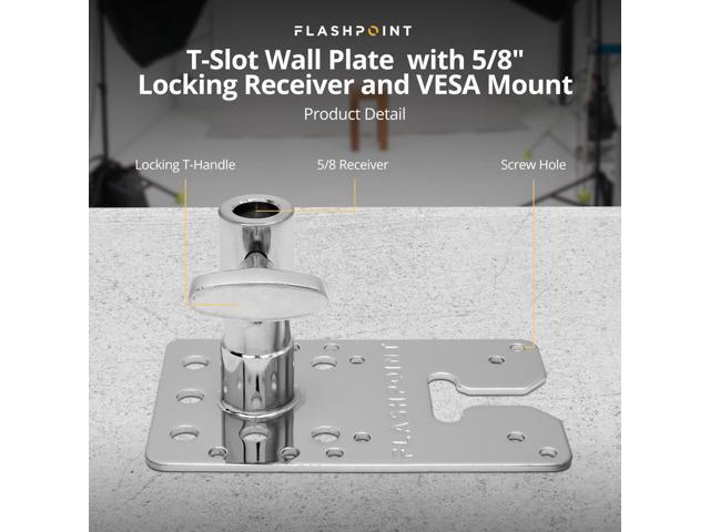 Flashpoint T-Slot Wall Plate with 5/8' Locking Receiver and VESA Mount