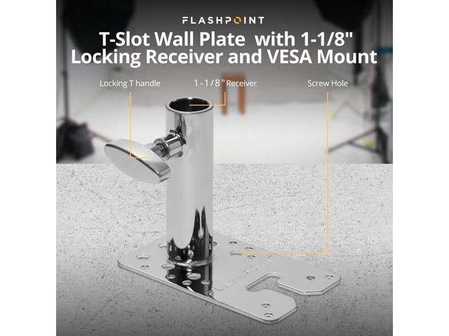 Flashpoint T-Slot Wall Plate with 1-1/8' Locking Receiver and VESA Mount