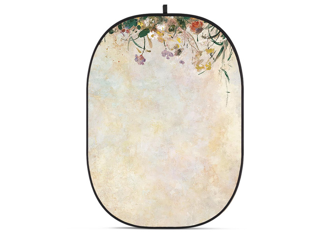 Glow CBA-PF0006 5x6.5' Fabric Collapsible Backdrop, Floral Painting