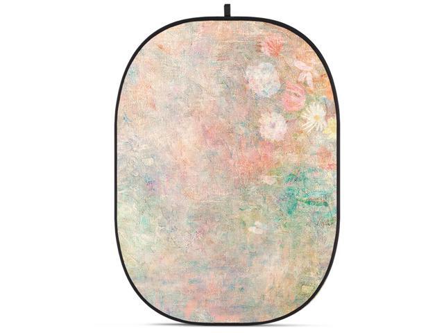Glow CBA-PF0007 5x6.5' Fabric Collapsible Backdrop, Floral Painting