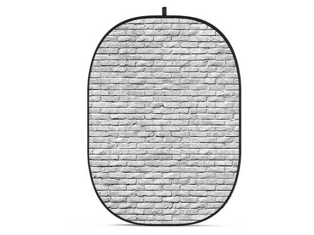 Glow CBA-WB0003 5x6.5' Fabric Collapsible Backdrop, Brick Wall