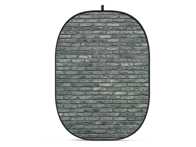 Glow CBA-WB0011 5x6.5' Fabric Collapsible Backdrop, Brick Wall