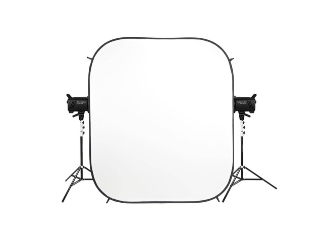 Glow 6x7' HiGlow Illuminated White Background Kit With Monolights Stands