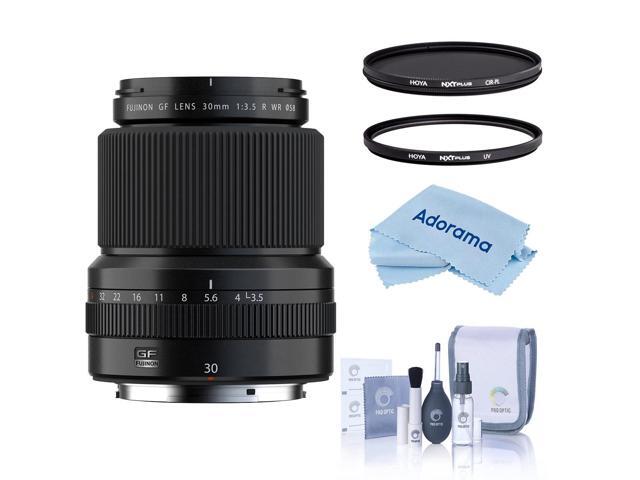 Fujifilm GF 30mm f/3.5 R WR Lens, Black, Bundle with Hoya 58mm UV and CPL Filters