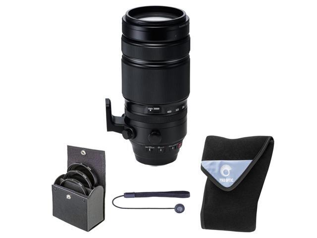 Fujifilm XF 100-400mm f/4.5-5.6 R LM OIS WR Lens, Bundle with 77mm Filter Kit, Lens Wrap and Lens Cap Tether